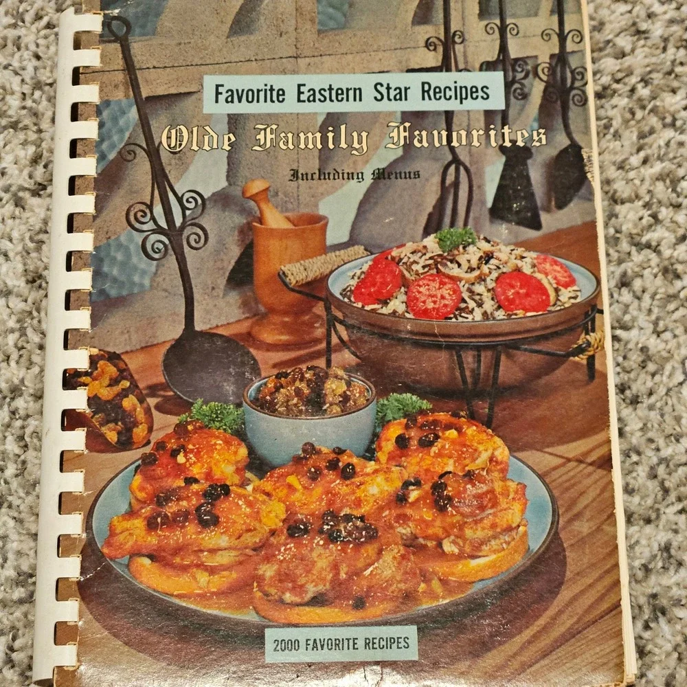 Vintage Order of Eastern Star Cookbook Olde Family Favorites 2000 Recipes 1965